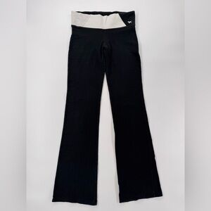 Y2K Vintage VICTORIA’S SECRET Pink Black Fold Over Yoga Pants Logo